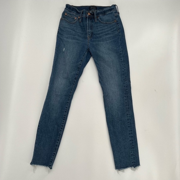 J.Crew 9" High-Rise Toothpick Skinny Rough Hem Distressed Jeans Size 25 Women's - Picture 1 of 11